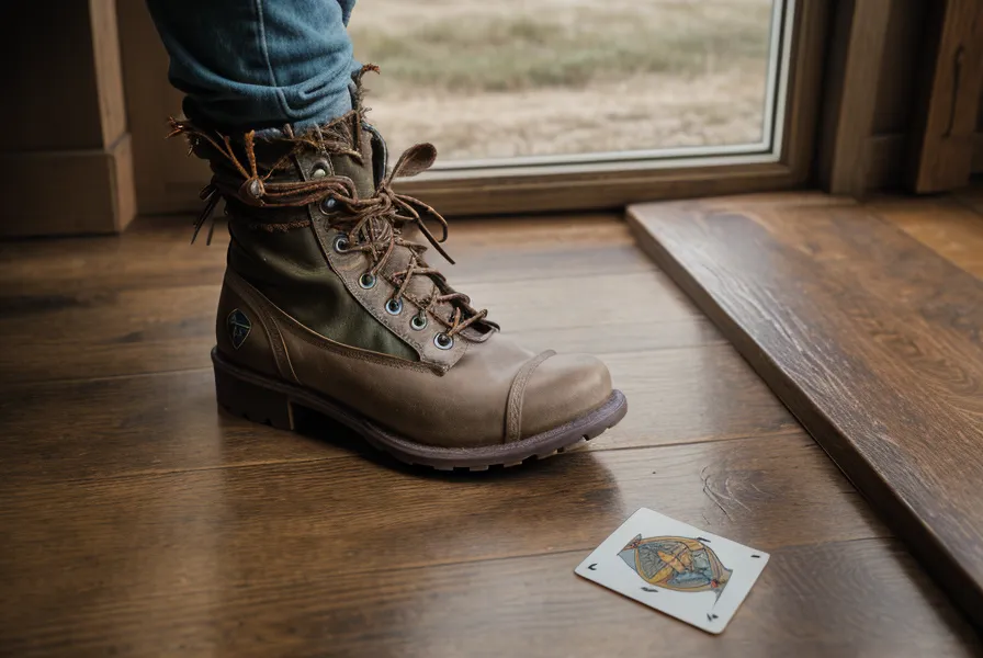 La carte du Mat posée à côté de chaussures de randonnée pour illustrer une erreur d'interprétation.