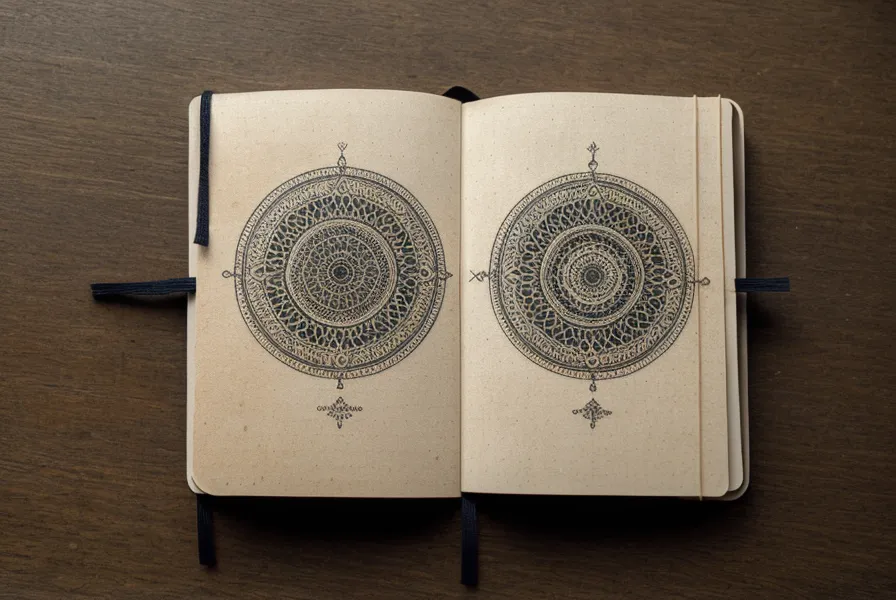 Un carnet de notes entouré des 22 arcanes majeurs du Tarot de Marseille sur une table sombre.